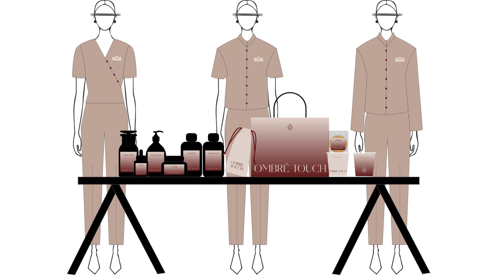 Ombré Touch specialists with our signature products and branded packaging